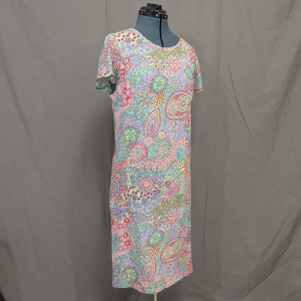 Talbots 100% cotton floral paisley print dress, size L
